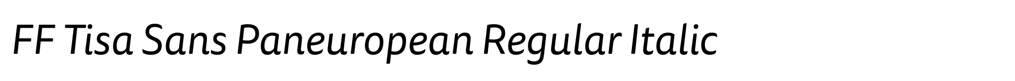 FF Tisa Sans Paneuropean Regular Italic image